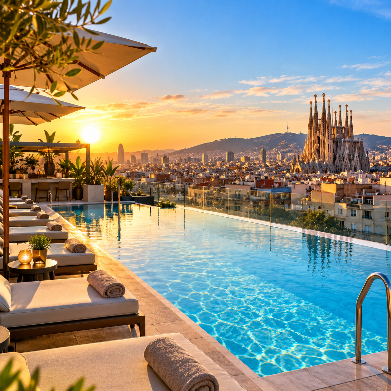 Barcelona pool last minute city getaway